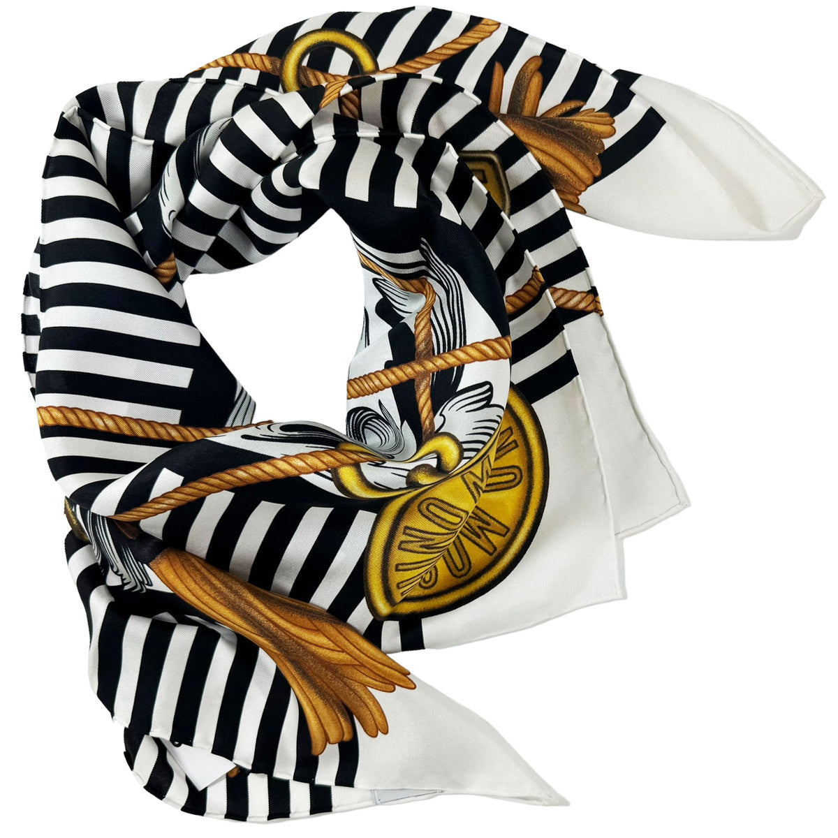 Moschino Scarf Black White Gold New