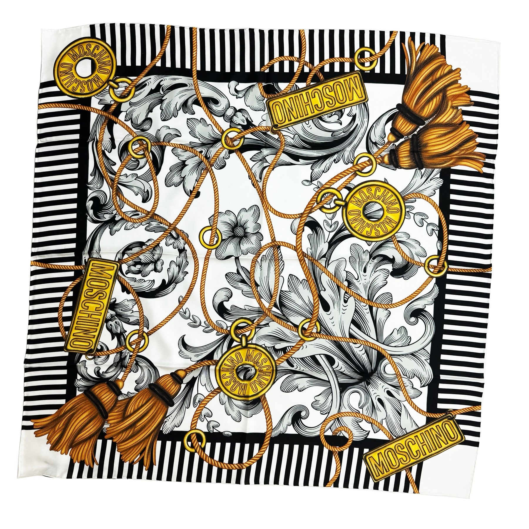 Moschino Scarf Black White Gold 