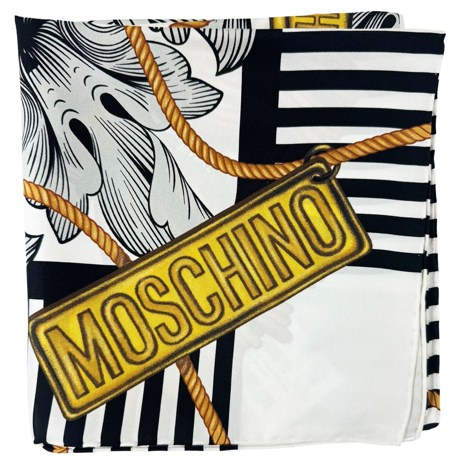 Moschino Scarf Black White Gold 