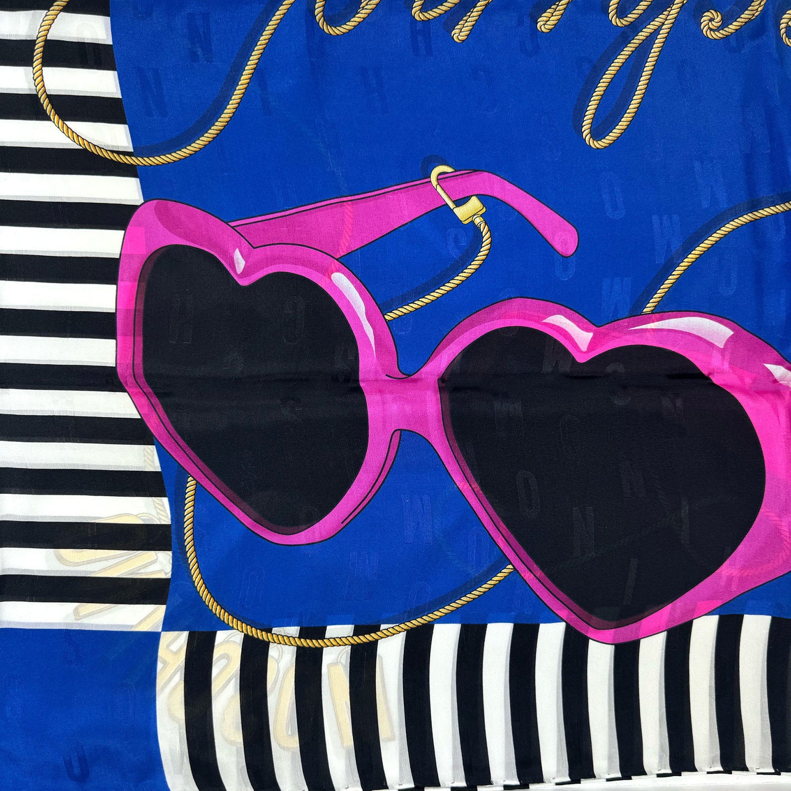 Moschino Scarf Royal Blue Pink Sunglasses Design - Square Silk Foulard SALE