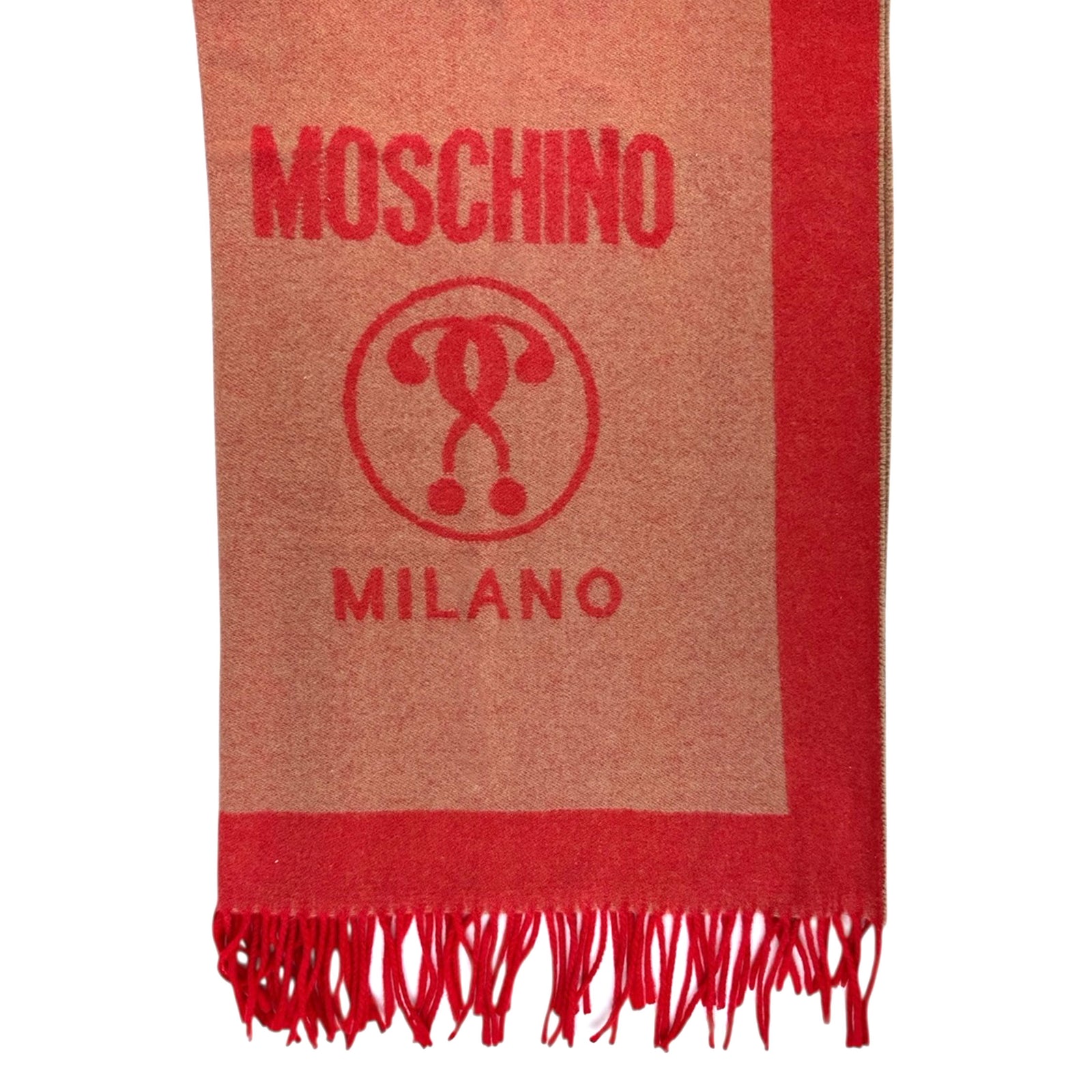 Moschino Scarf Red Beige Design Moschino Milano 