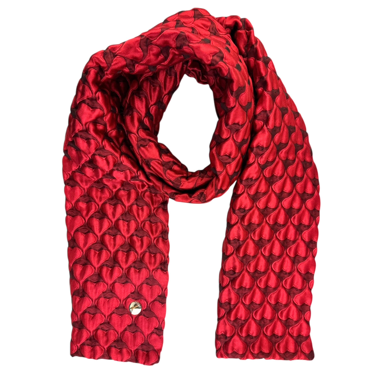 Moschino Scarf Red Hearts - Women Designer Shawl