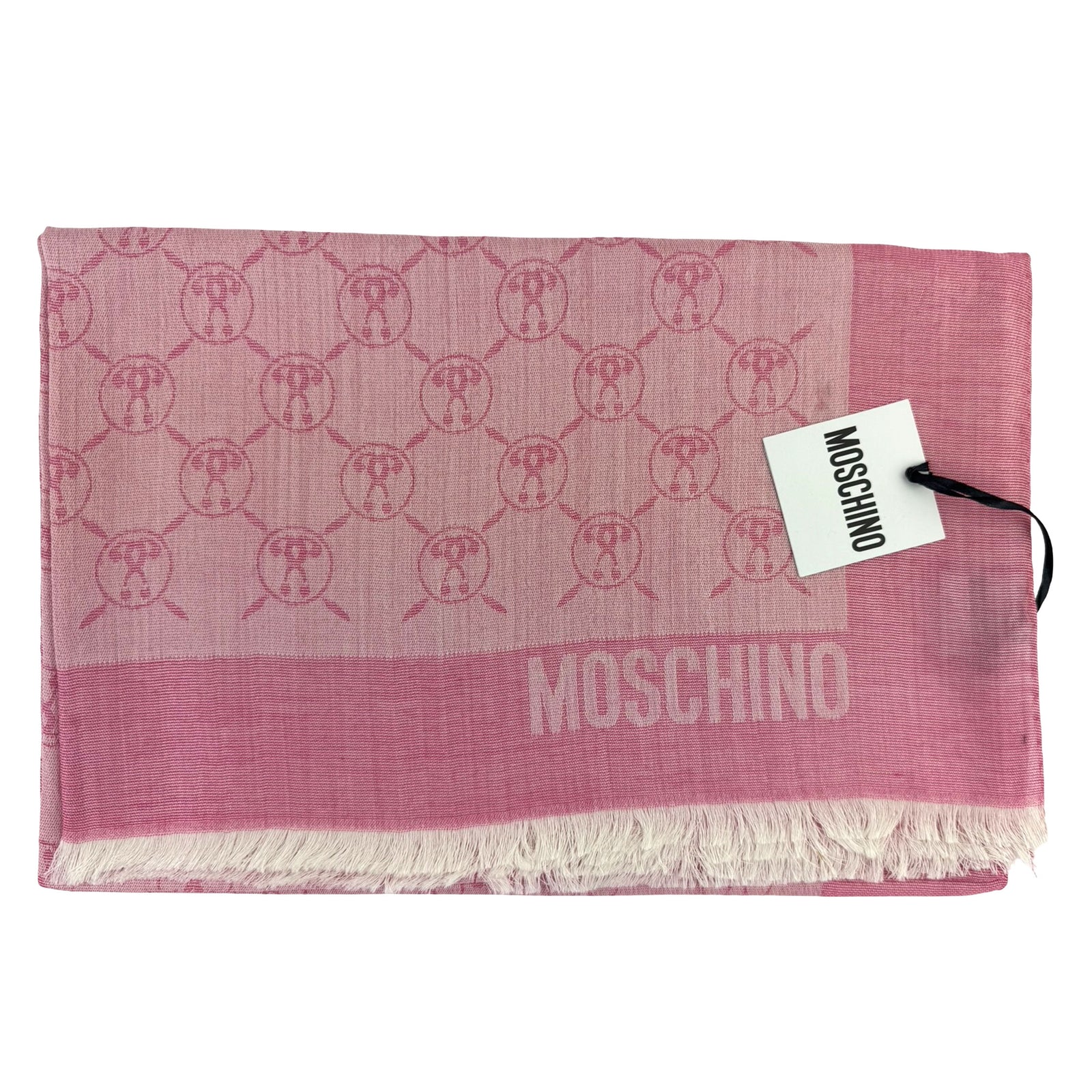 Moschino Scarf Pink Design - Wool Cotton Silk Shawl