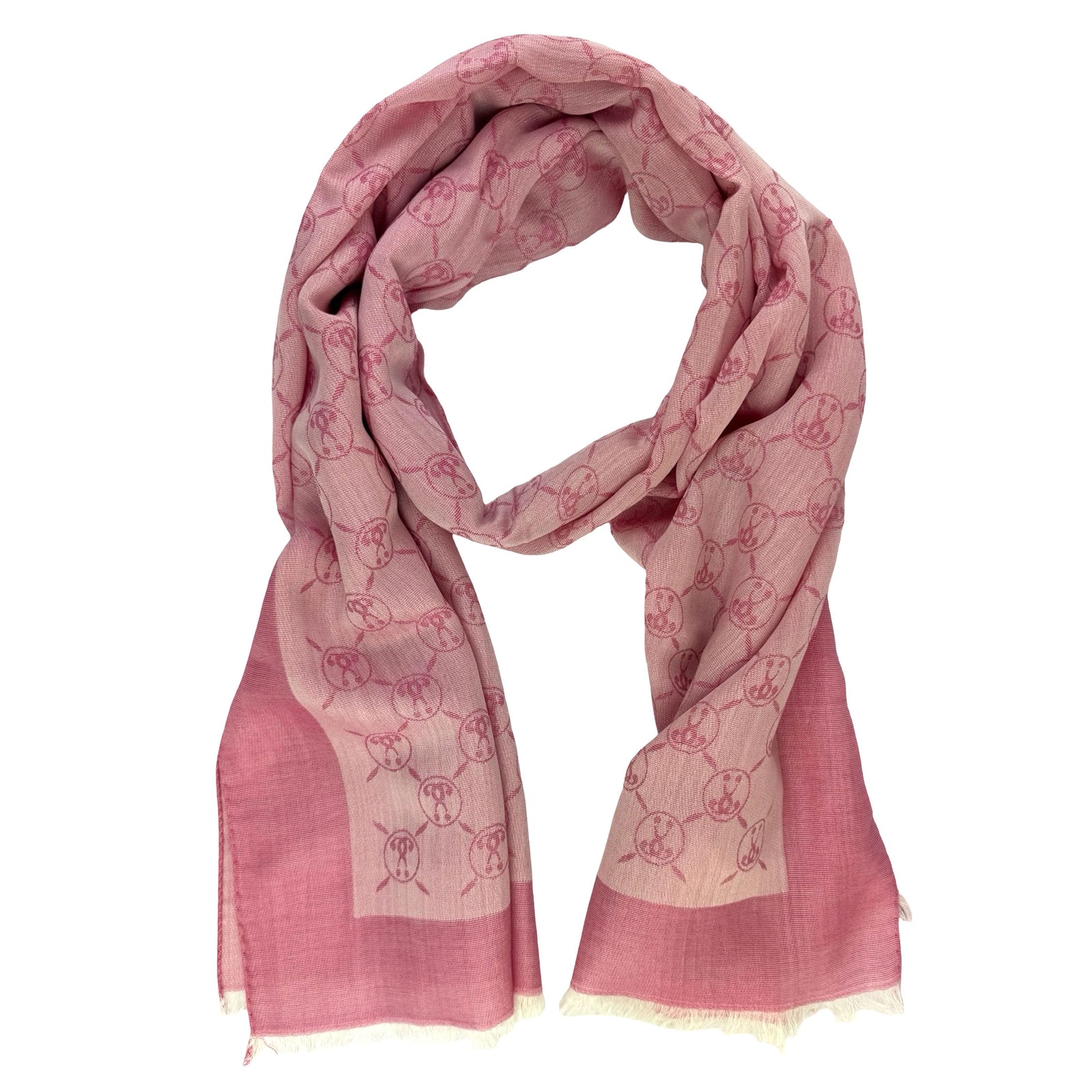 Moschino Scarf Pink Design - Wool Cotton Silk Shawl