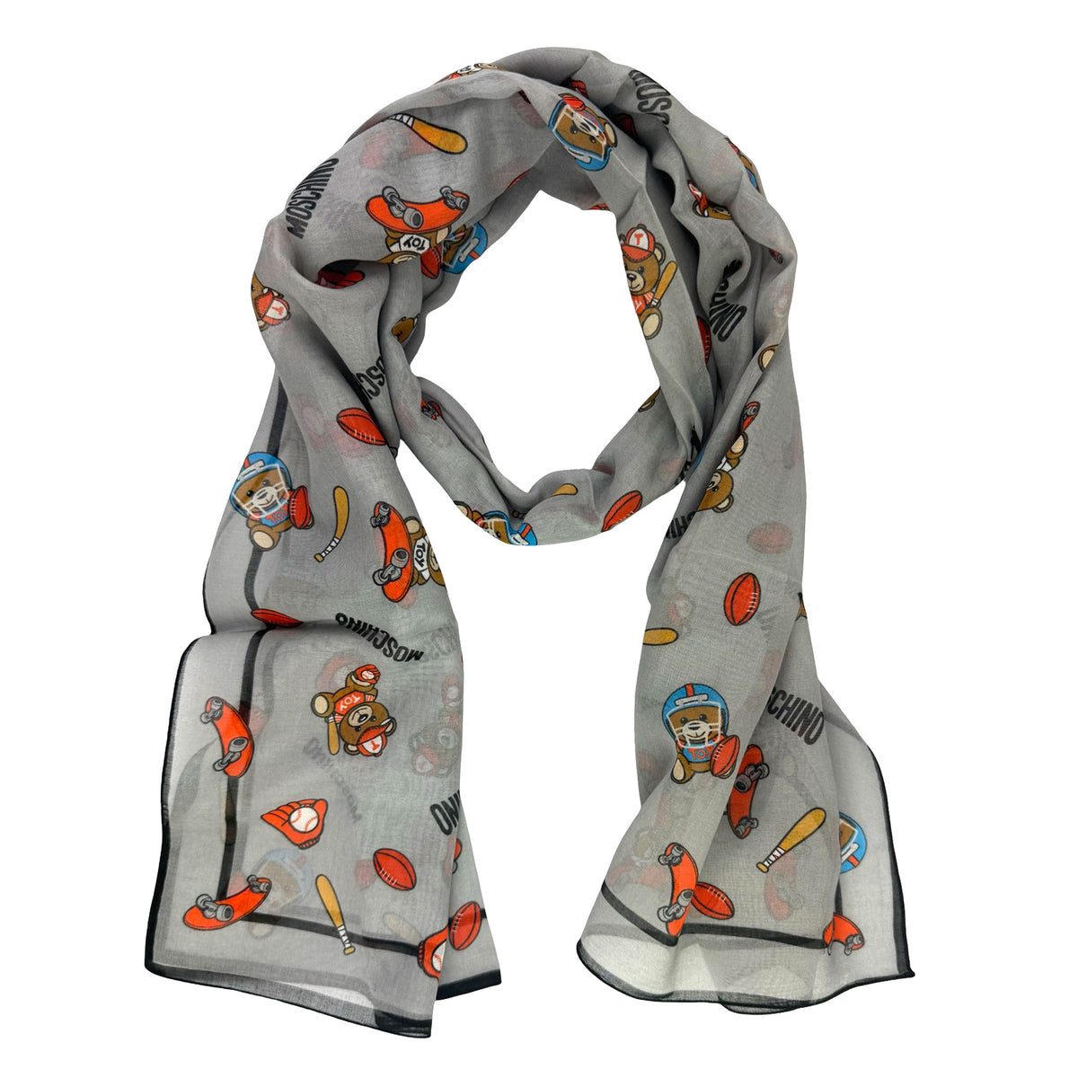Moschino Scarf Gray Sports Novelty 