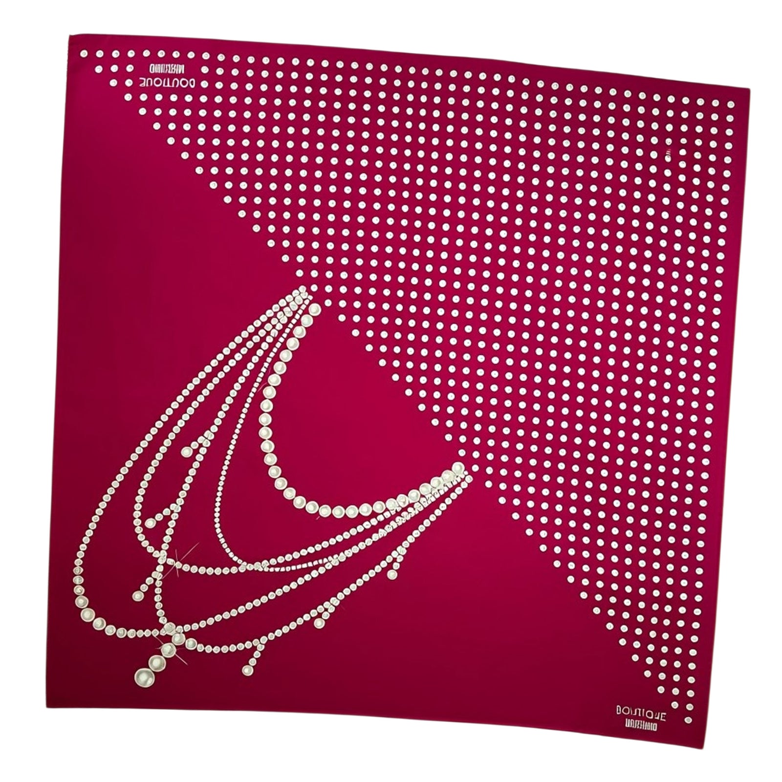 Moschino Scarf Necklace & Pearls Design - Silk Square Foulard