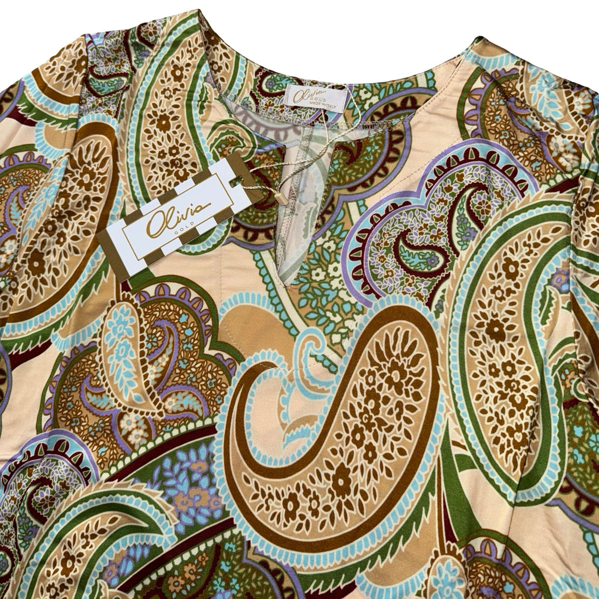 Olivia Kaftan Beige Paisley