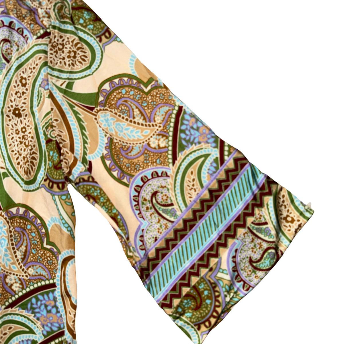 Olivia Kaftan Beige Paisley Women Beachwear M SALE