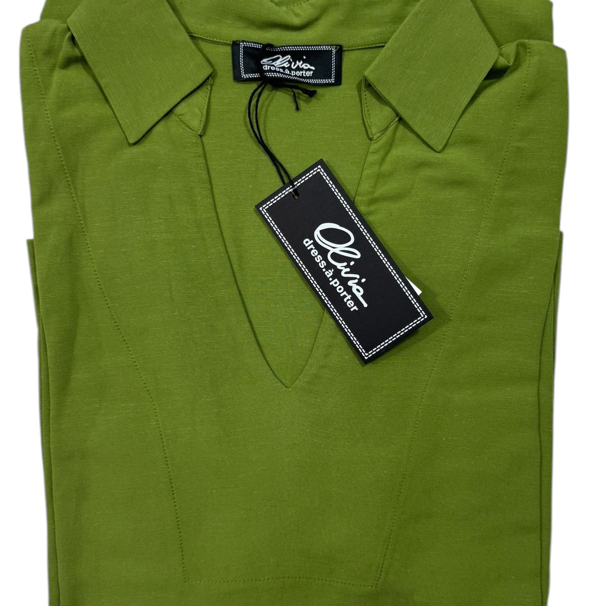 Olivia Short Kaftan Olive Green - Women Beachwear Hand Made In Italy SALE