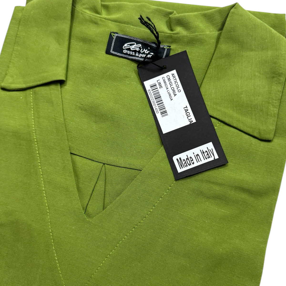 Olivia Short Kaftan Olive Green - Women Beachwear Hand Made In Italy SALE