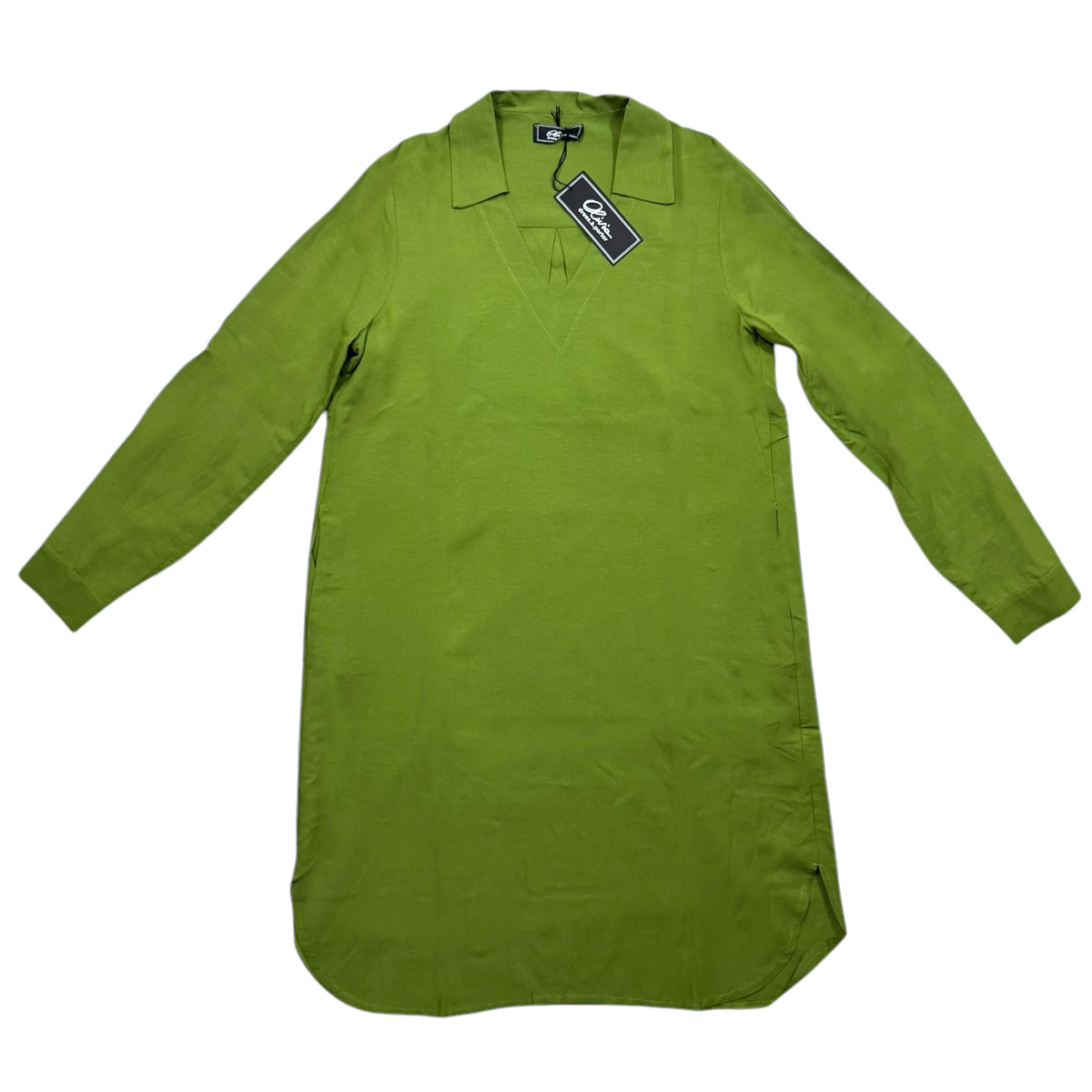 Olivia Short Kaftan Olive Green - Women Beachwear Hand Made In Italy