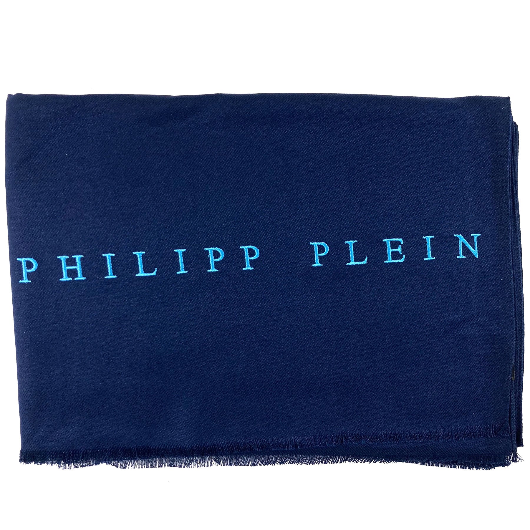 Philipp Plein Scarf Navy Logo Designer Shawl