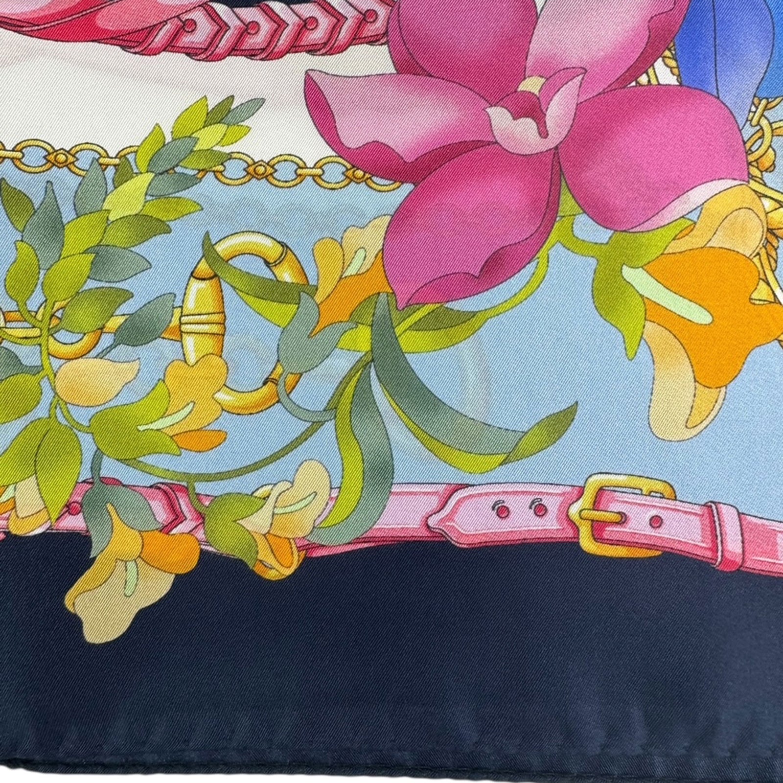 Polllini Scarf Navy Design - Silk Square 