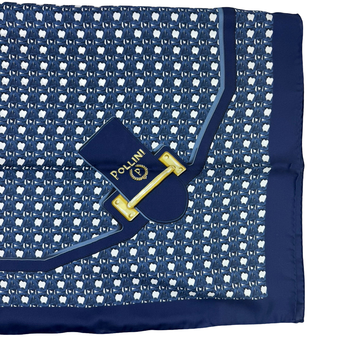Pollini Silk Scarf Navy Design - Large Square 36" Foulard