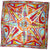 Emilio Pucci Scarf Pink Orange Blue Medallions Design - Large Twill Silk Square Scarf