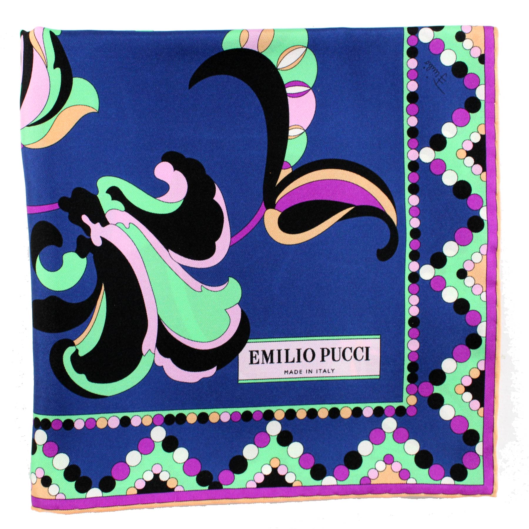 Emilio Pucci Scarf Dark Blue Purple 