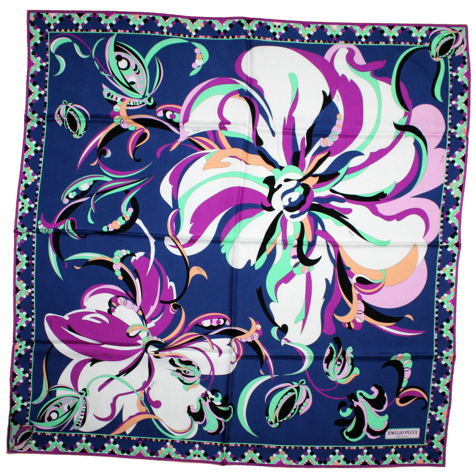 Emilio Pucci Scarf Dark Blue Purple 