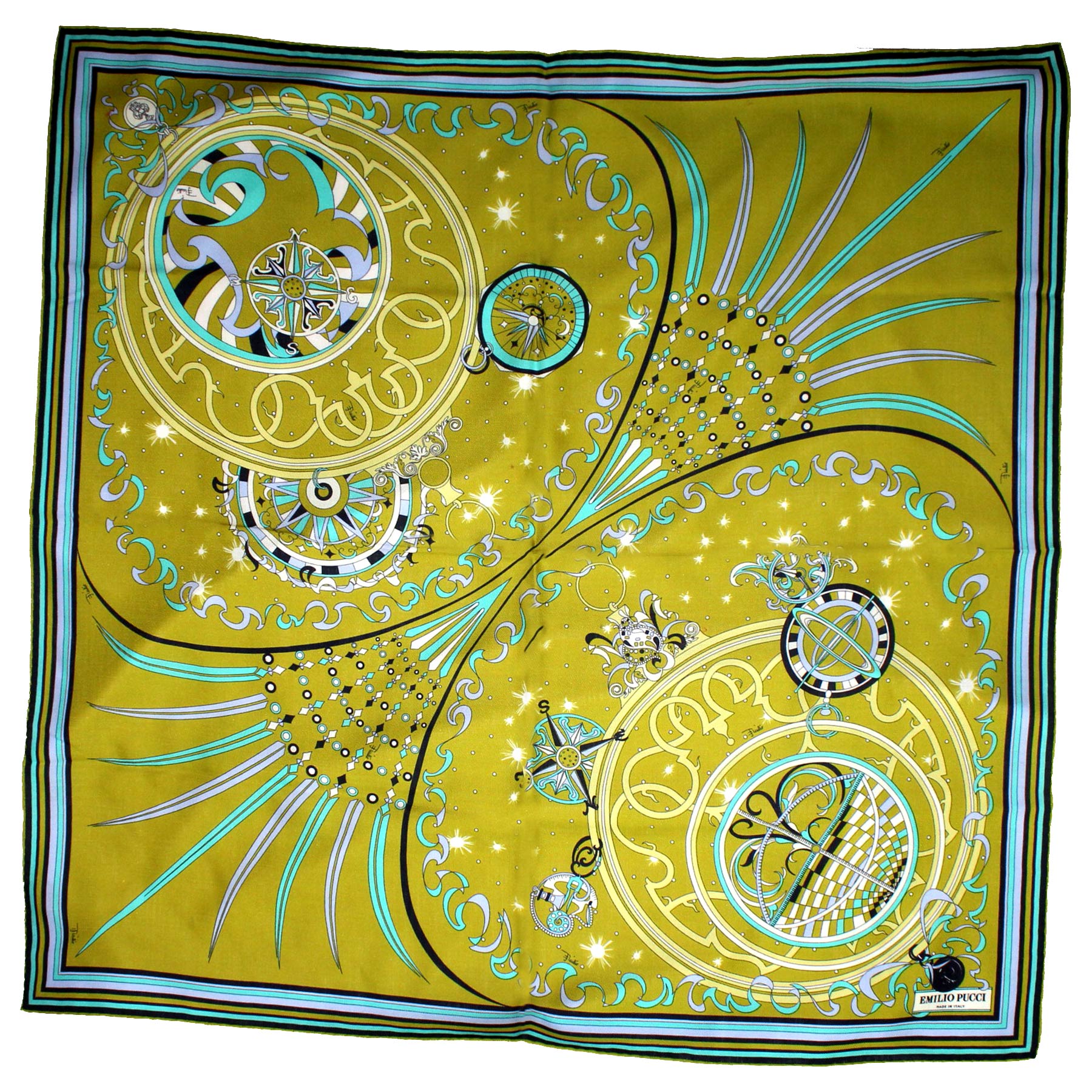 Emilio Pucci Wool Silk Square Foulard Scarf