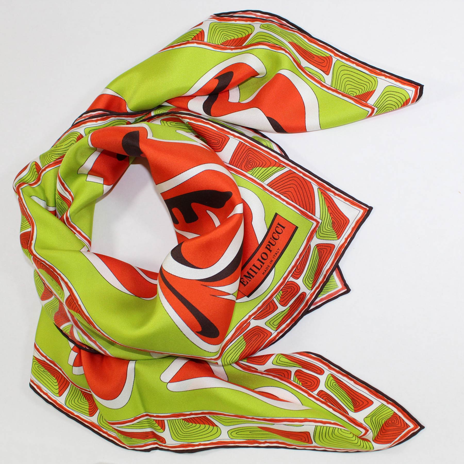 Emilio Pucci Scarf Red Lime Design