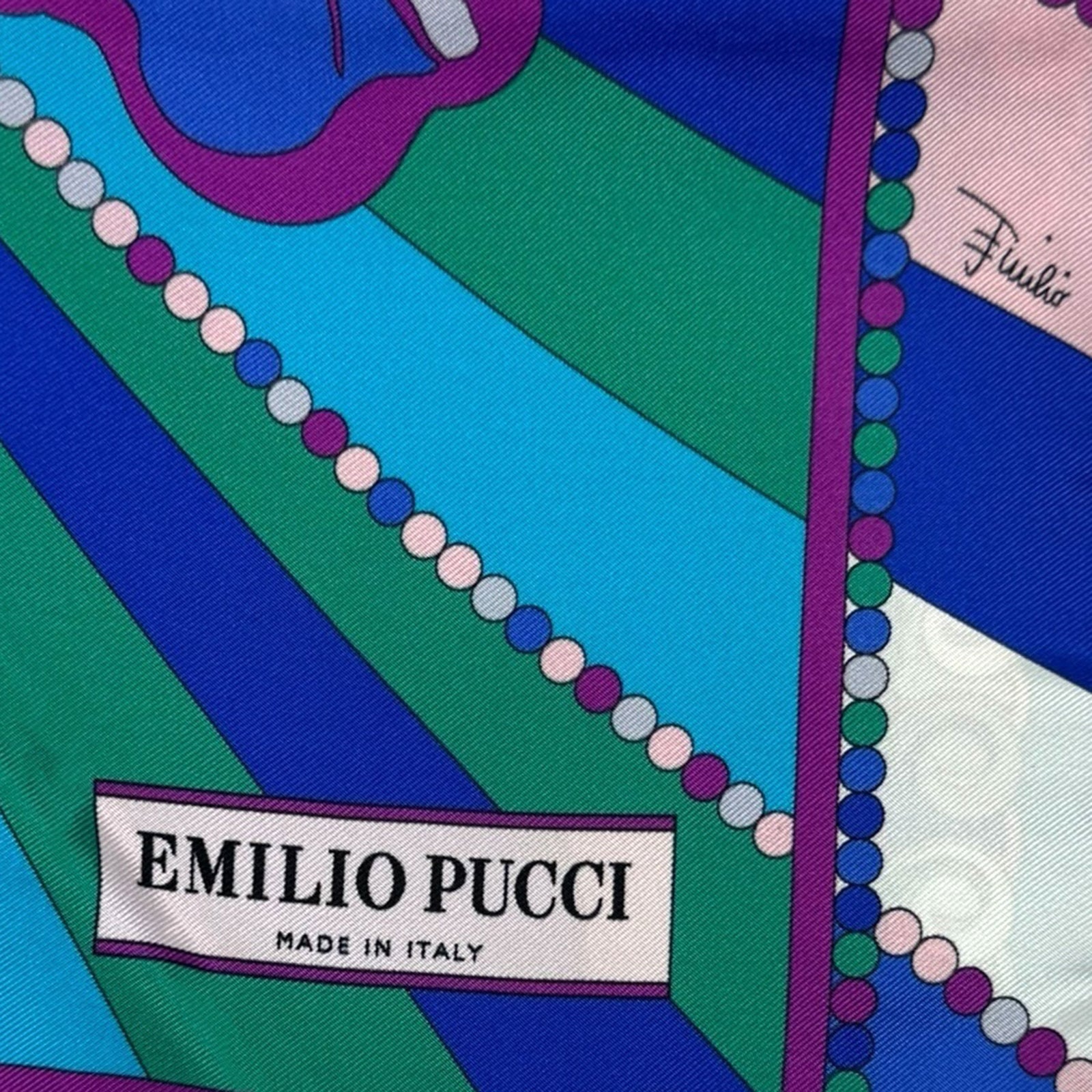 Pucci Silk Scarf Signature Square Foulard With Fringe