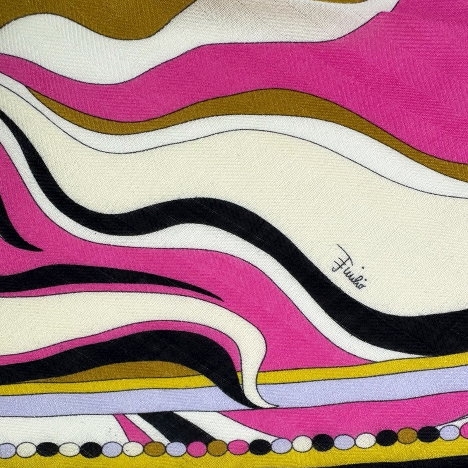 Emilio Pucci Scarf Pink Olive - Diamond Shape Wool Silk Shawl