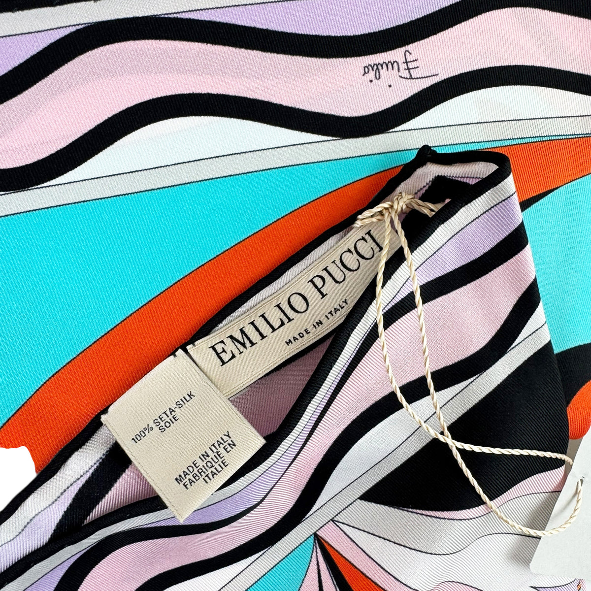 Emilio Pucci Scarf Red Pink Sky Blue - Diamond Shape Silk Shawl