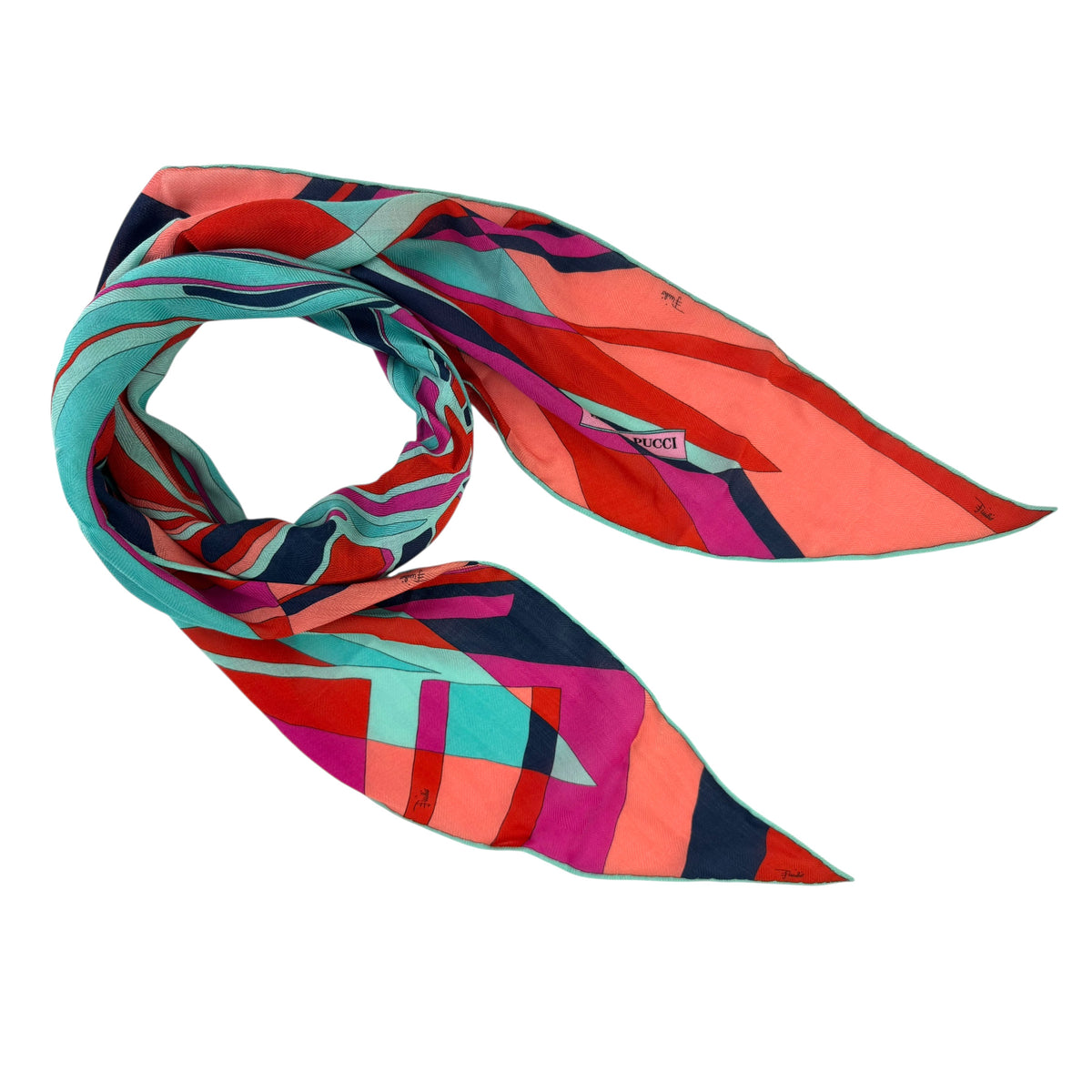 Emilio Pucci Scarf Red - Diamond Shape Silk Shawl