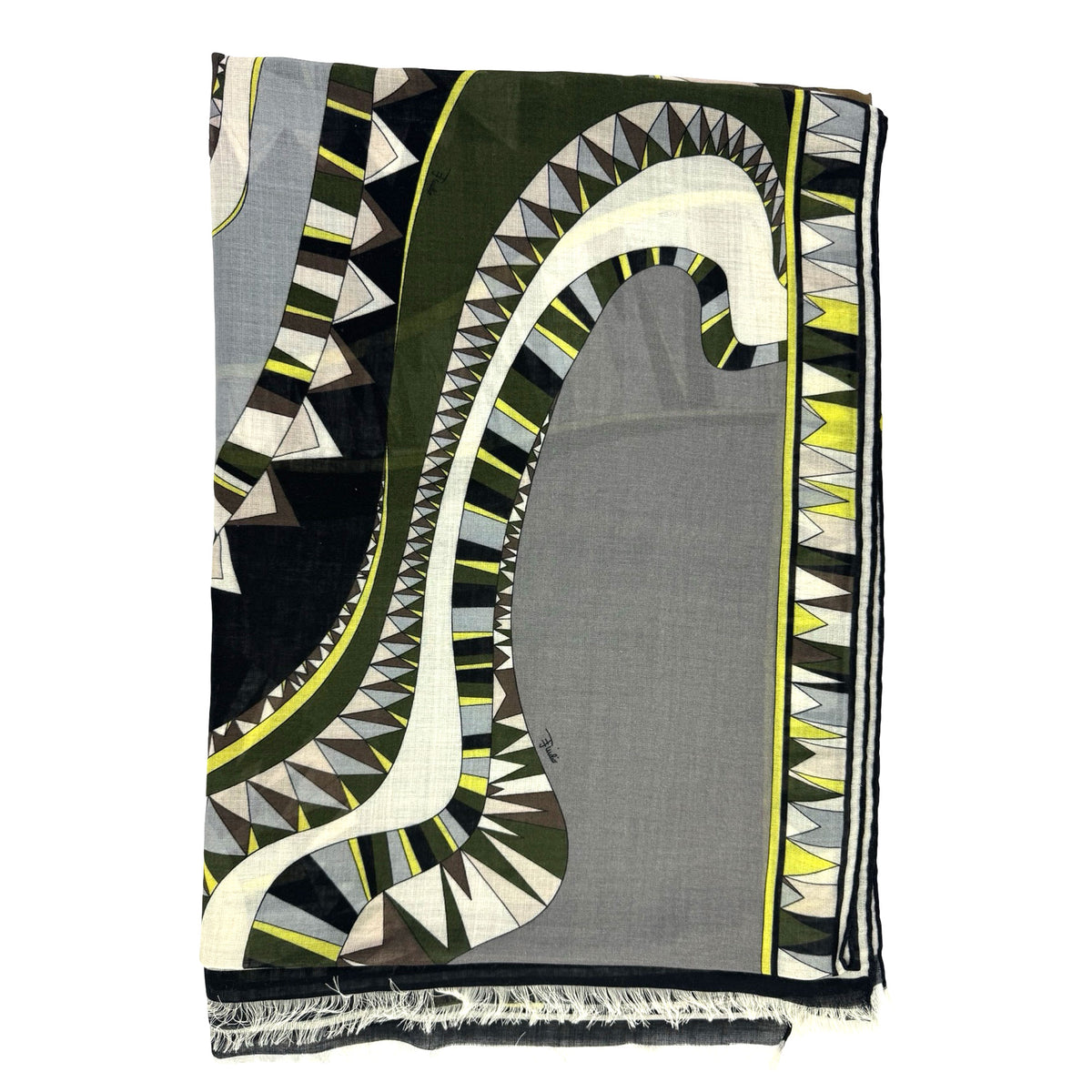 Emilio Pucci Scarf Gray Signature 