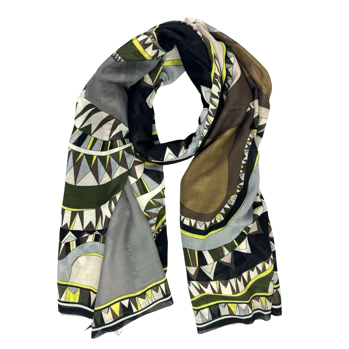 Emilio Pucci Scarf Gray Signature Design - Extra Large Cashmere Silk Shawl