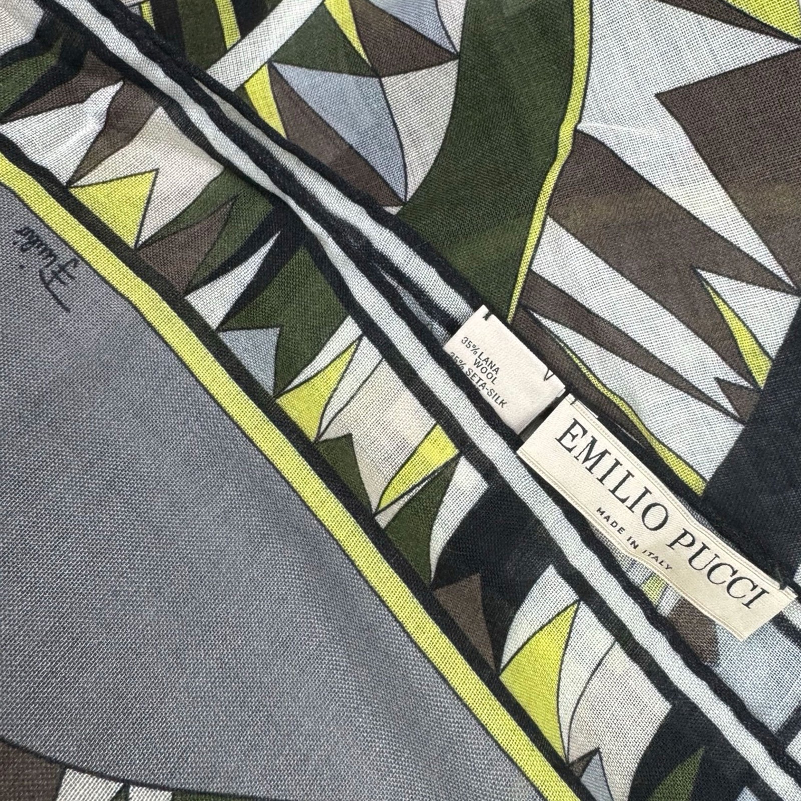 Emilio Pucci Scarf Gray Signature 