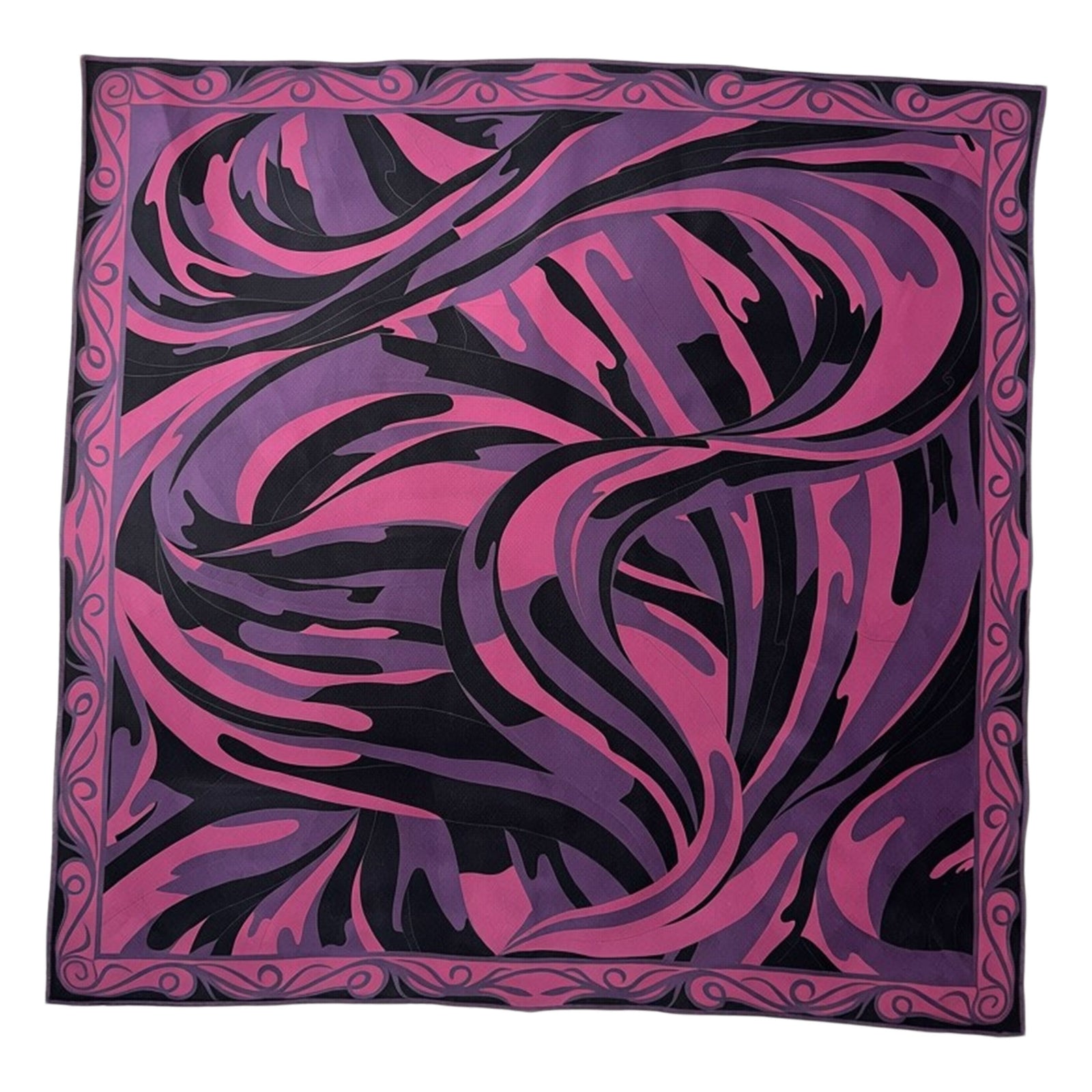 Emilio Pucci Scarf Dark Signature Design - Twill Silk Square Foulard