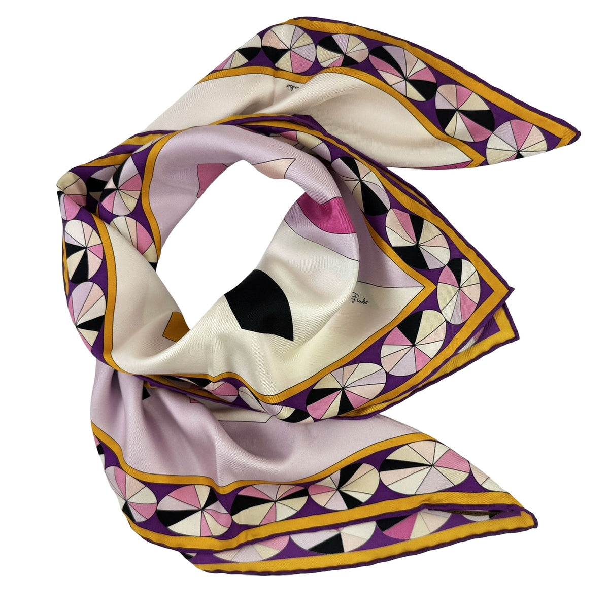 Emilio Pucci Scarf Pink Purple - Twill Silk Square Foulard
