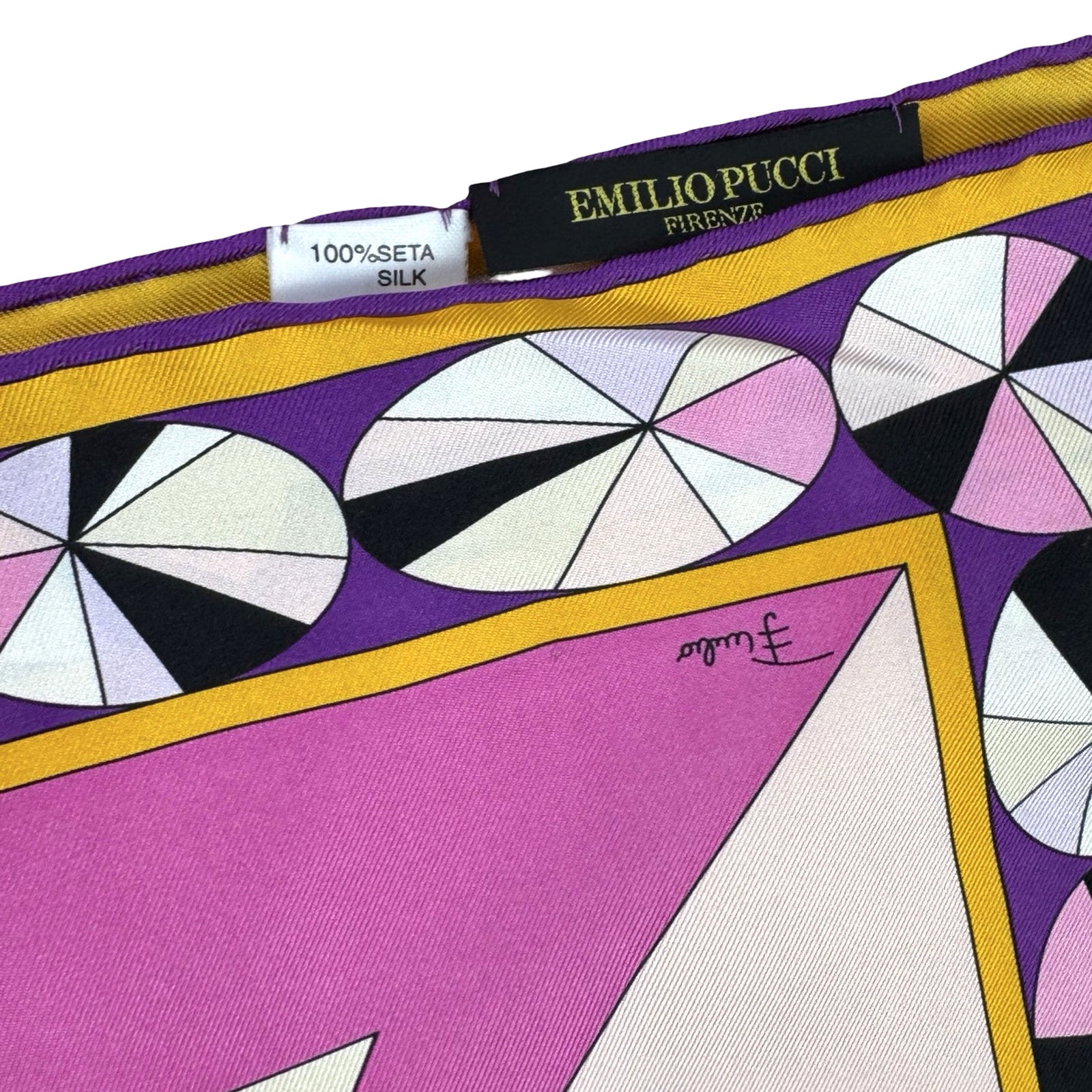 Emilio Pucci Scarf Pink Purple - Twill Silk Square Foulard