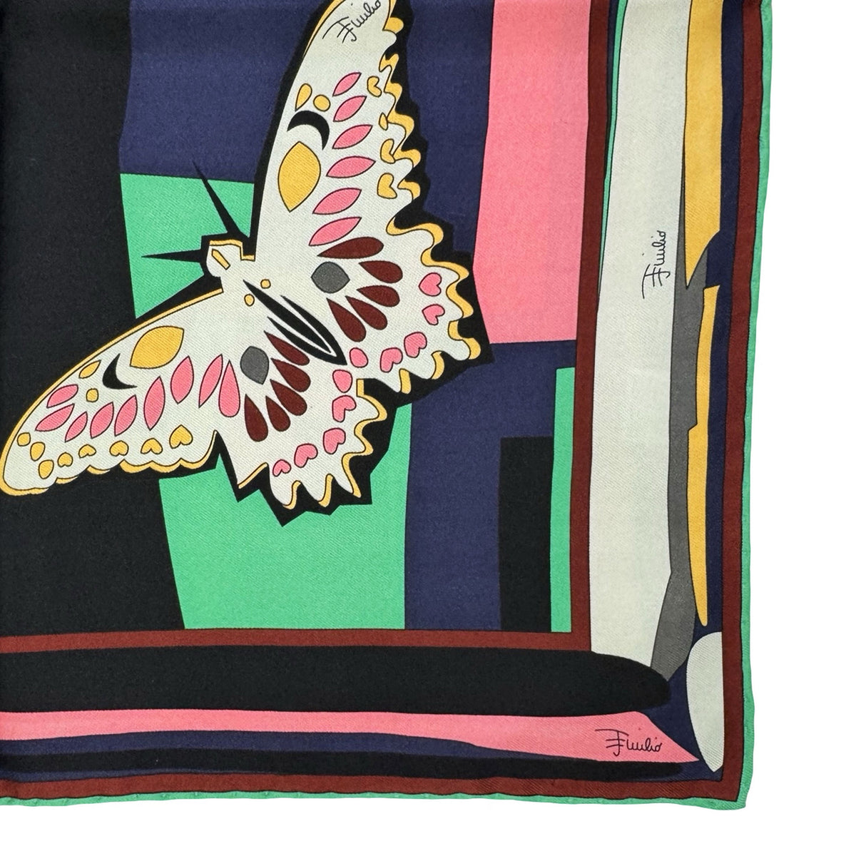 Emilio Pucci Scarf Birds Designs - Twill Silk Square Foulard