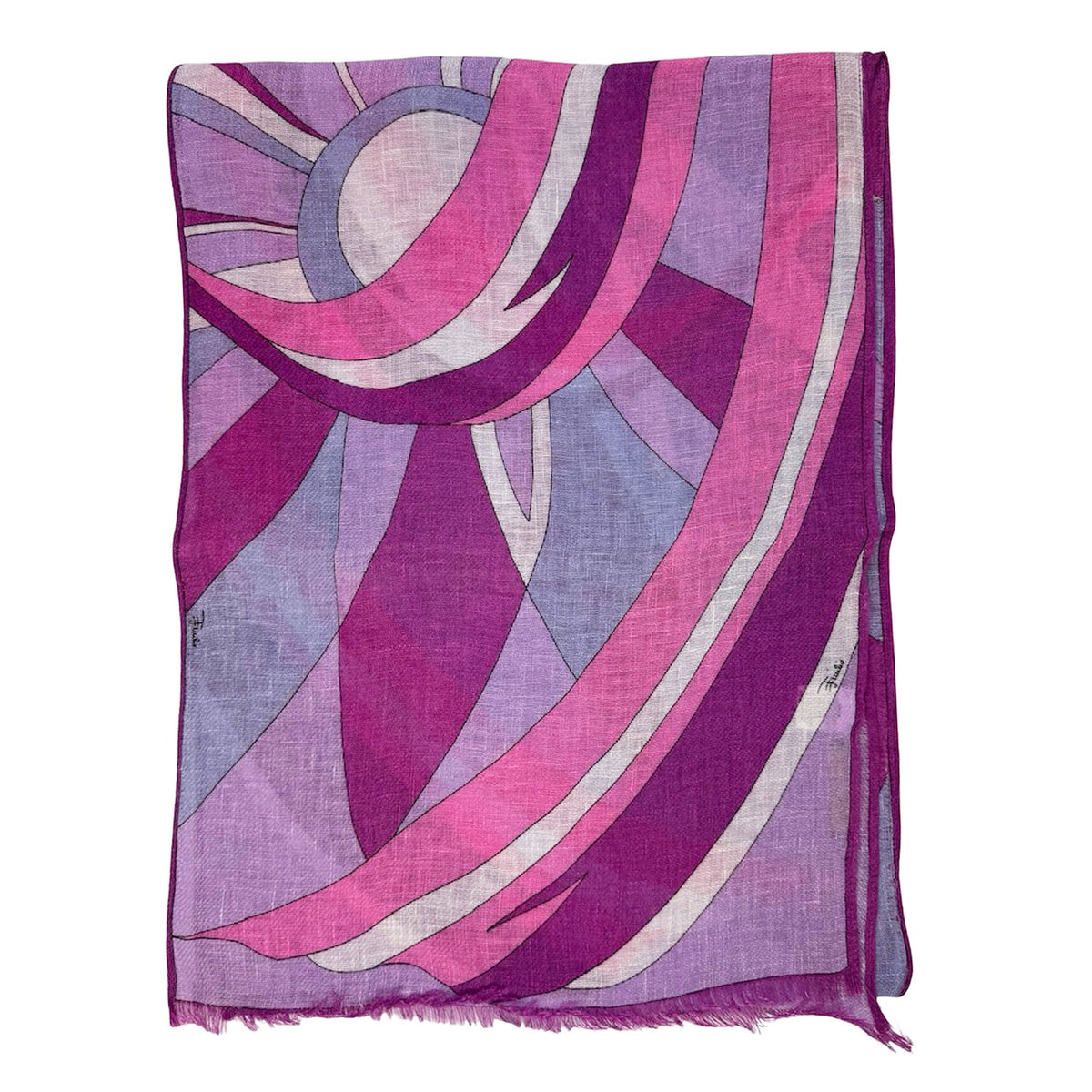 Emilio Pucci Scarf Pink Design - Linen Shawl