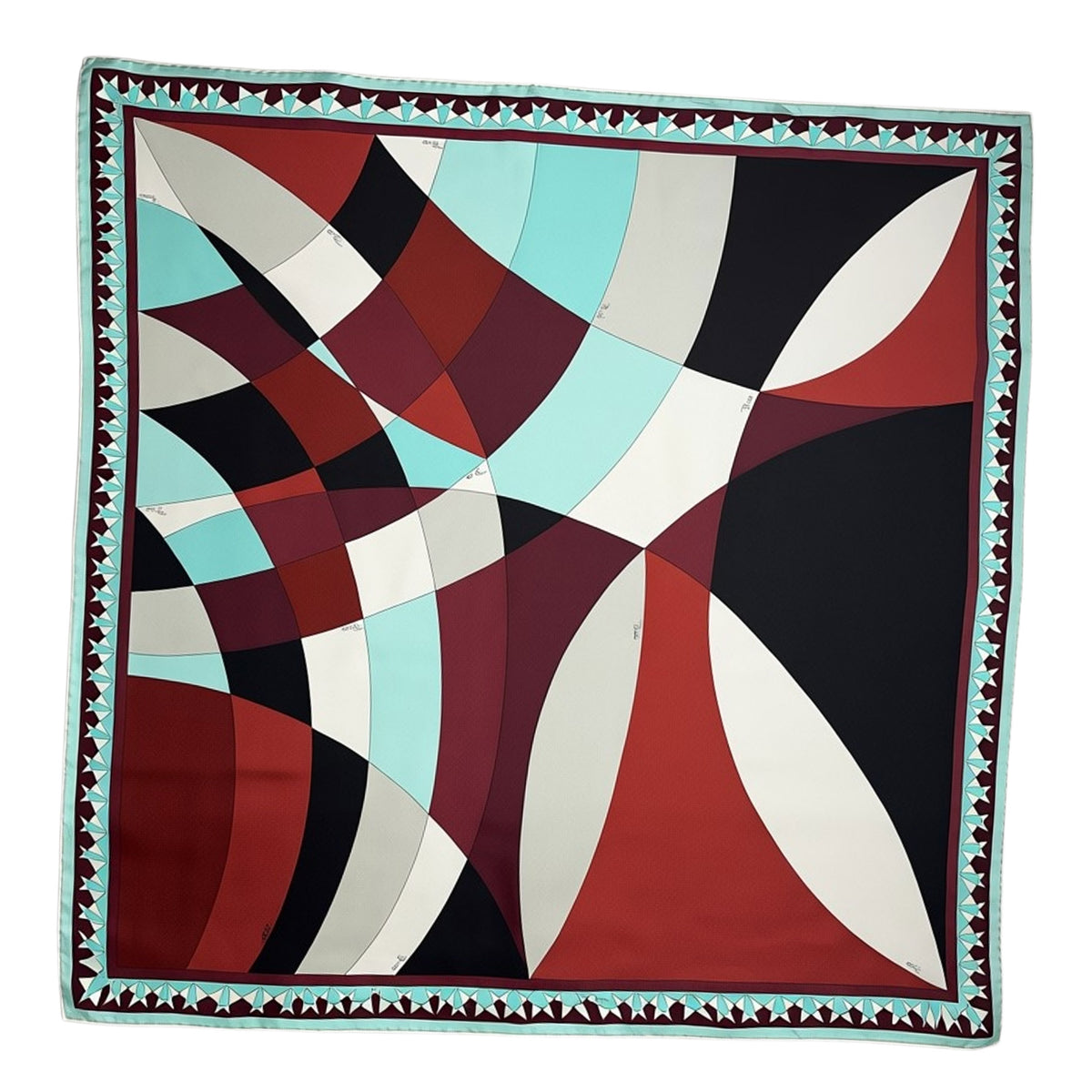 Emilio Pucci Scarf Brown Sky Blue - Twill Silk Square Foulard