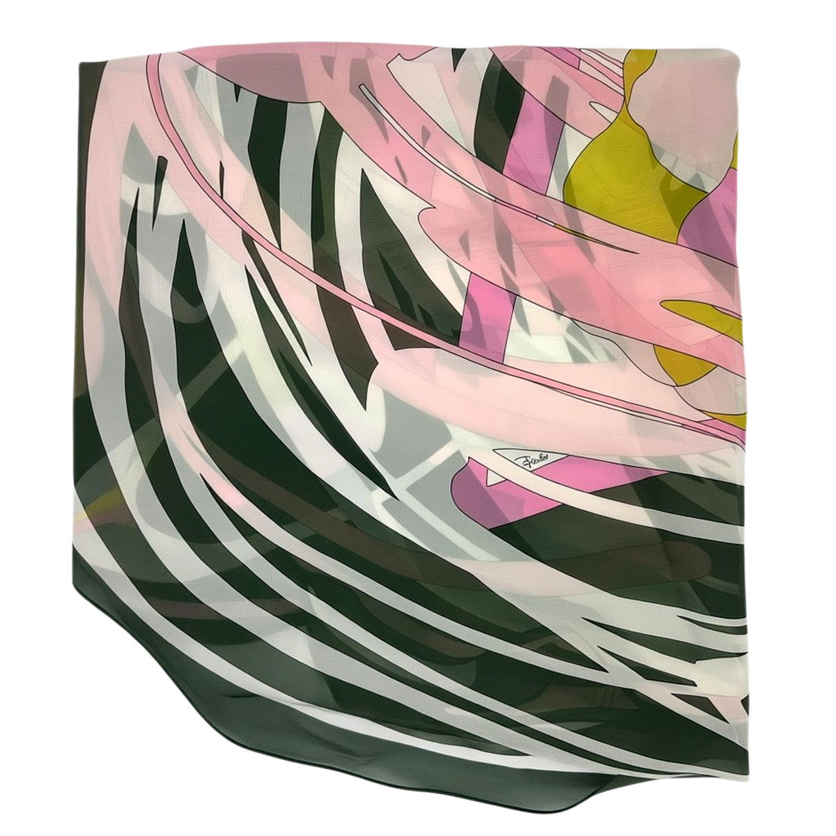 Emilio Pucci Scarf Special Edition Curved Edge - Extra Large Chiffon Silk Square Shawl
