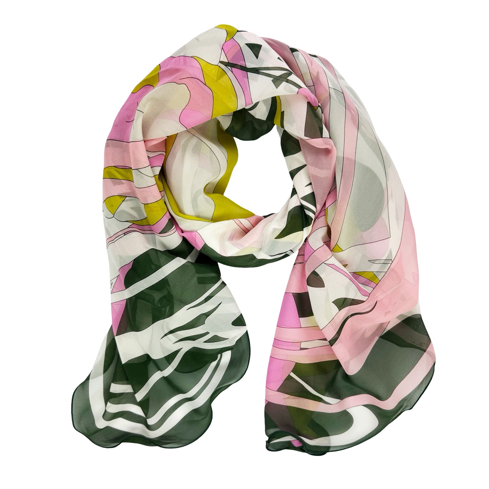 Emilio Pucci Scarf Special Edition Curved Edge - Extra Large Chiffon Silk Square Shawl