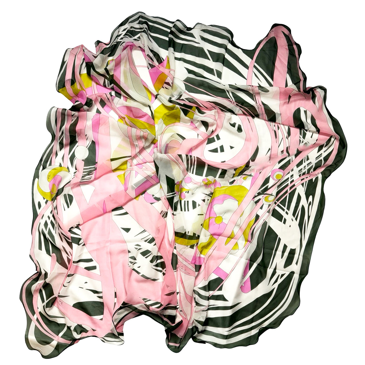 Emilio Pucci Scarf Special Edition Curly Edges - Extra Large Chiffon Silk Square Shawl