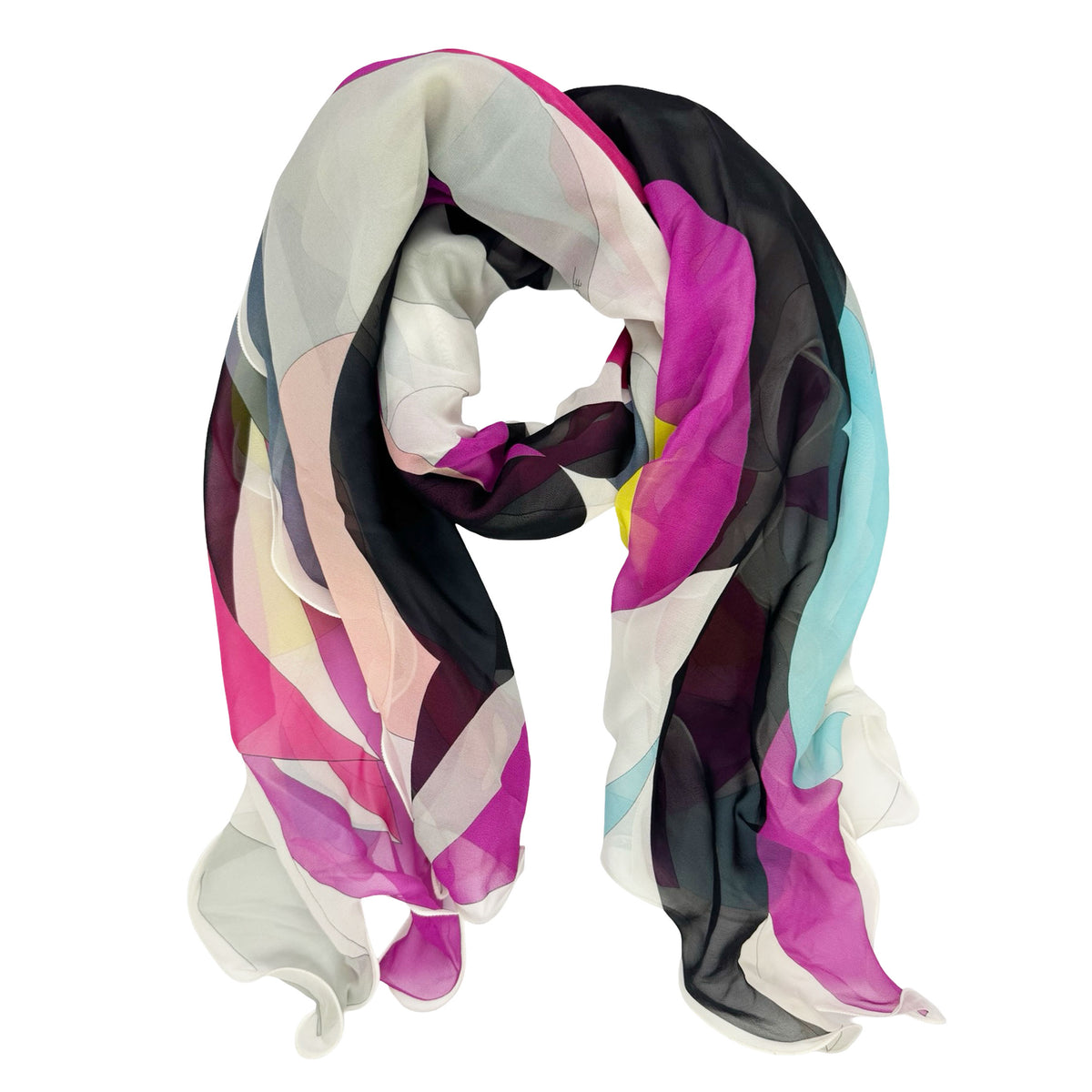 Pucci Scarf Special Edition Pointed Edge - Extra Large Chiffon Silk Square Shawl