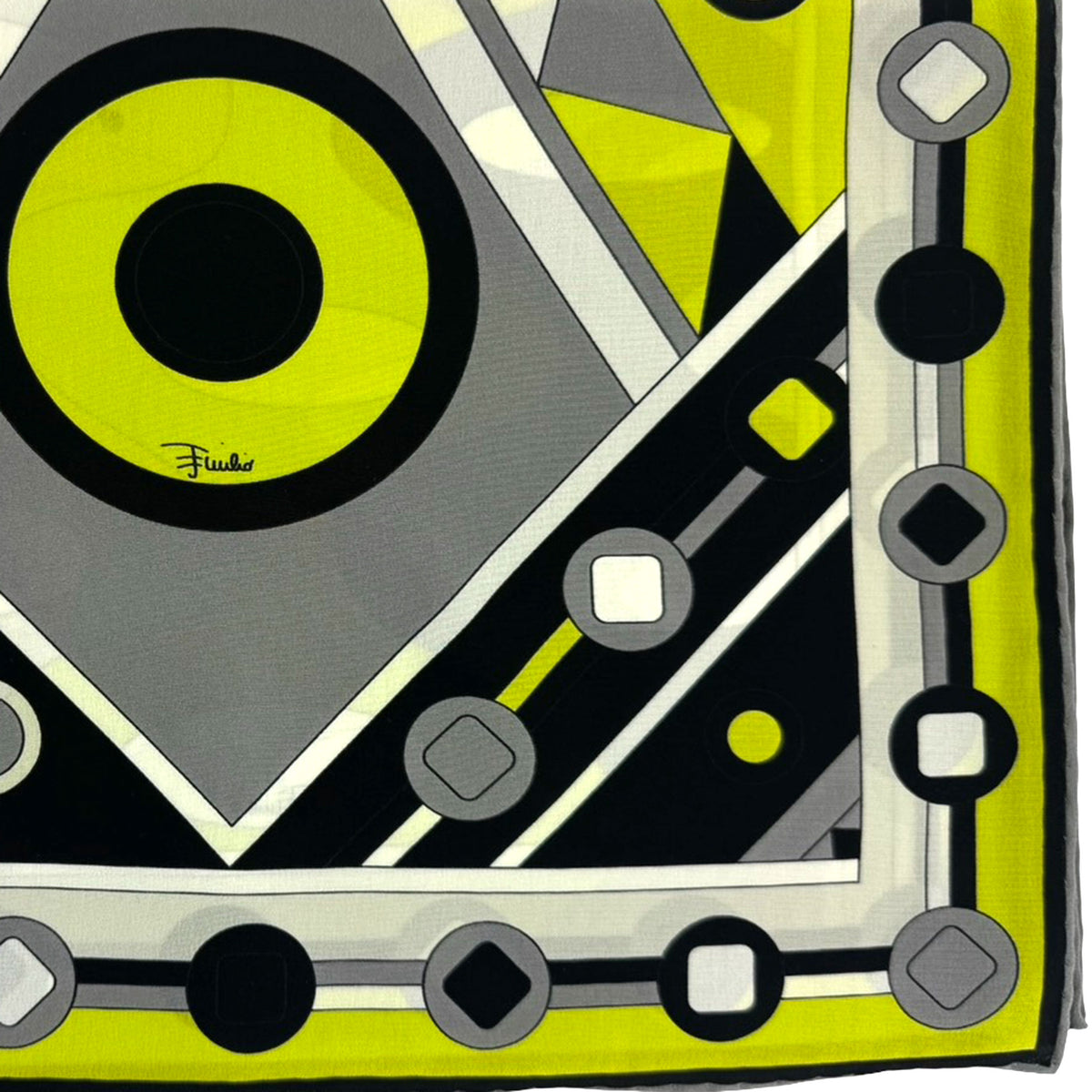 Emilio Pucci Scarf Signature Lime Gray Black - Silk Shawl