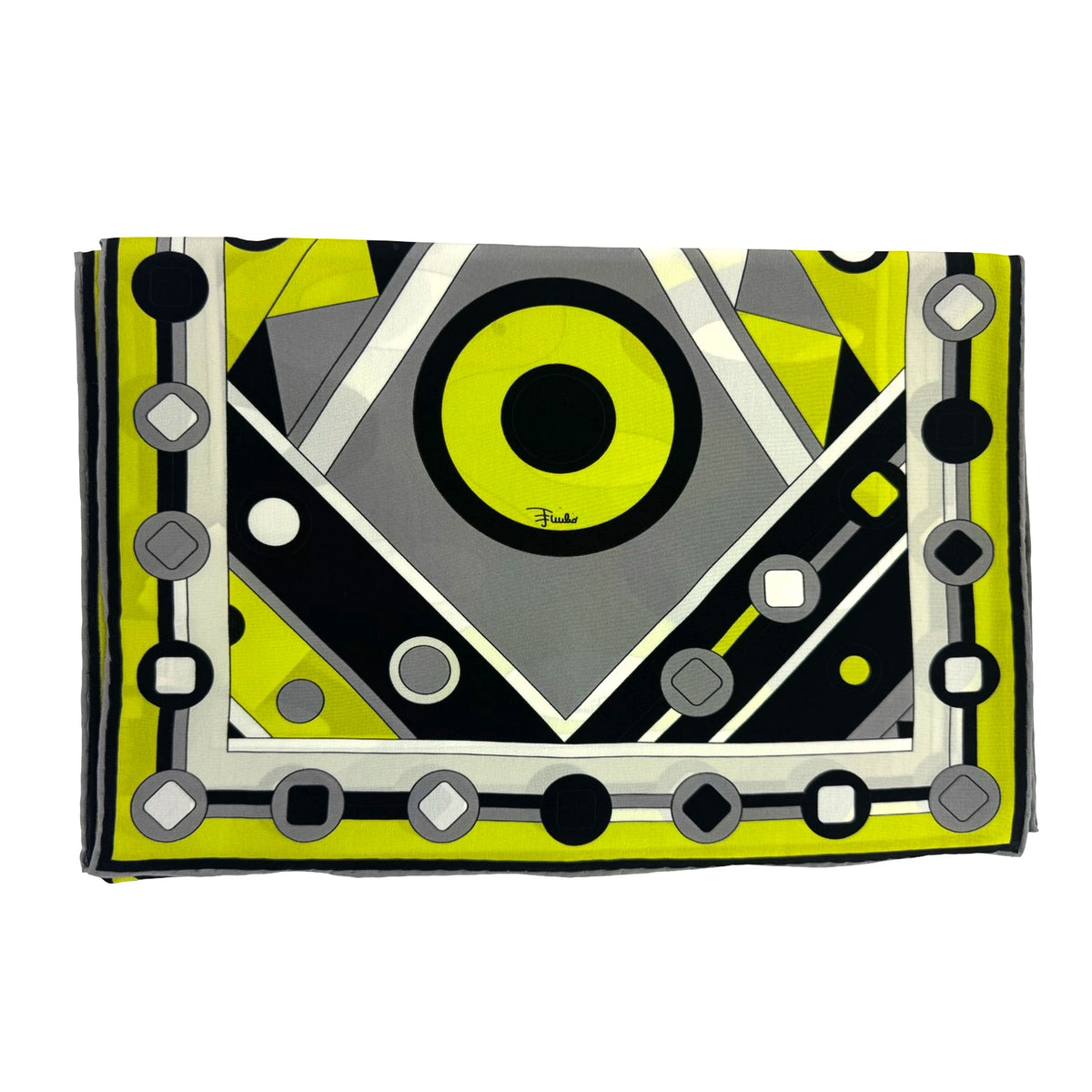 Emilio Pucci Scarf Signature Lime Gray Black - Silk Shawl