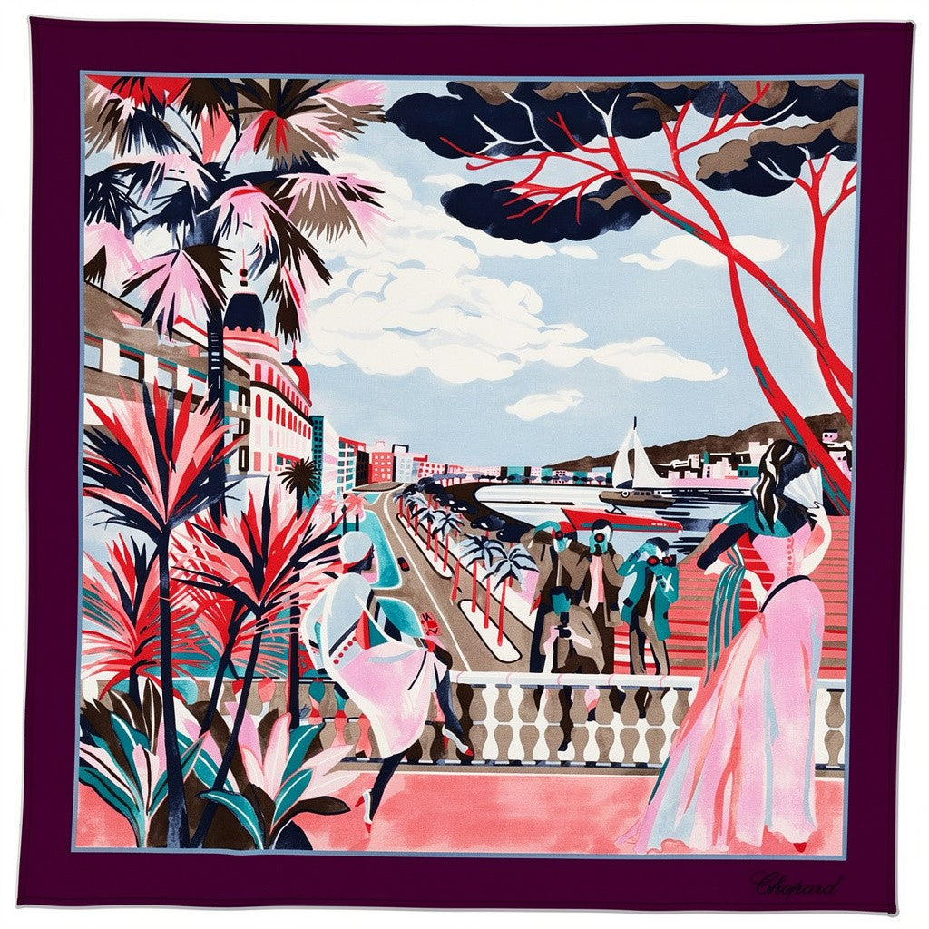 Chopard Scarf Violet Abstract Signature Riviera 