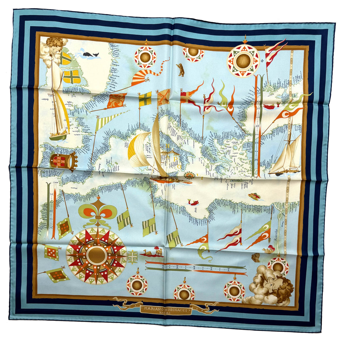 Rubinacci Silk Scarf - Square Foulard - Made In Italy