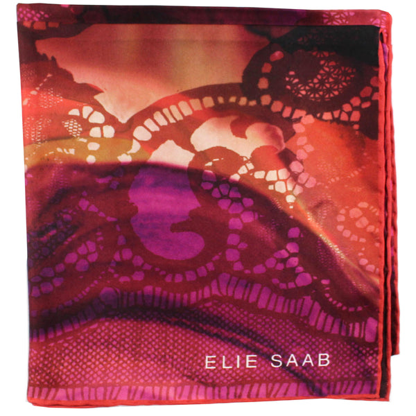 Elie Saab Scarf Navy Royal Design - Extra Large 55 Inch Square Wool Si -  Como Milano