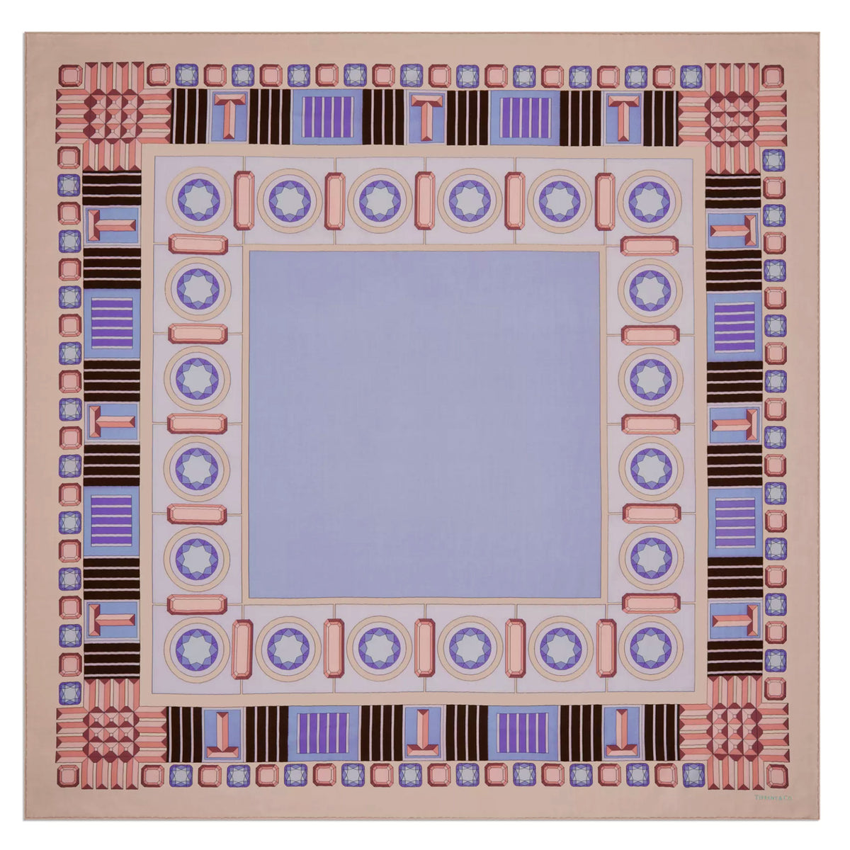 Tiffany &amp; Co Scarf Facets Lilac - Extra Large Square Cashmere Silk Shawl