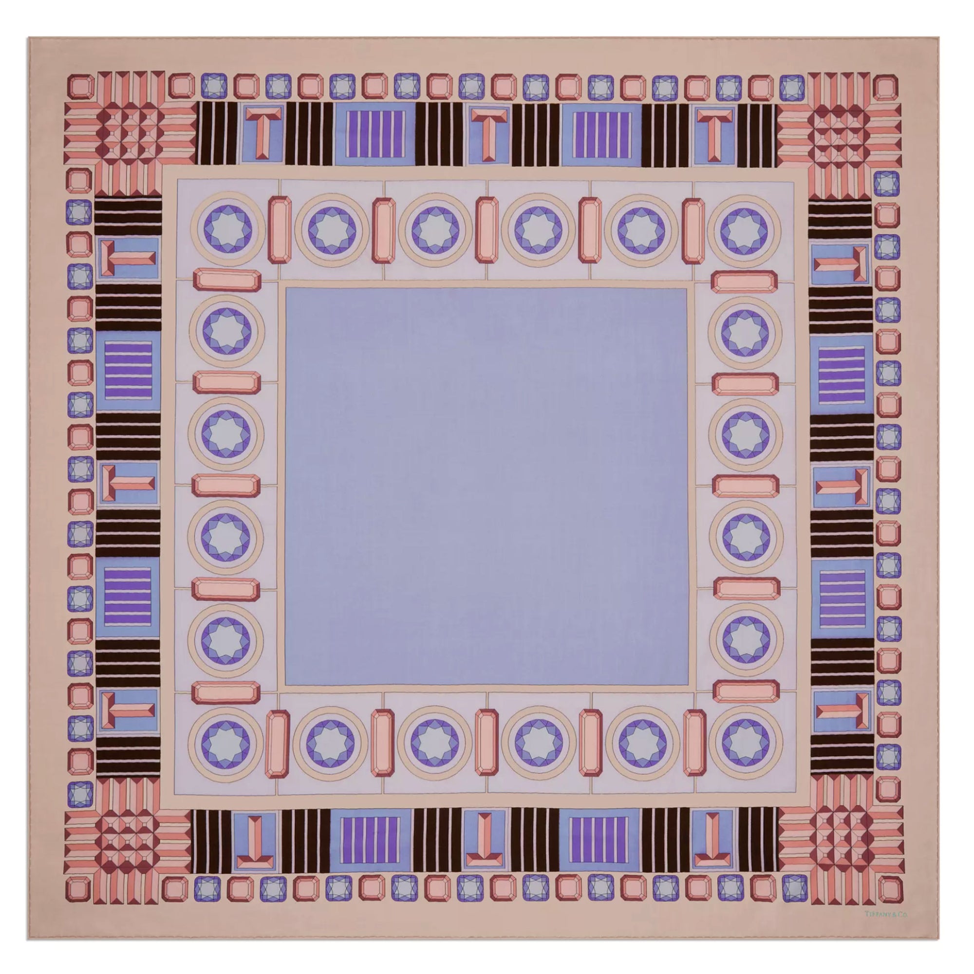 Tiffany & Co Scarf Facets Lilac - Extra Large Square Cashmere Silk Shawl