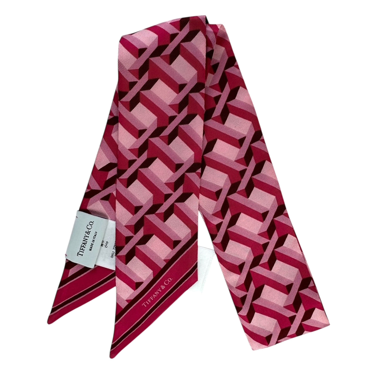 Tiffany &amp; Co True Ribbon Scarf Tiffany T Fuchsia Pink - Small Skinny Scarf