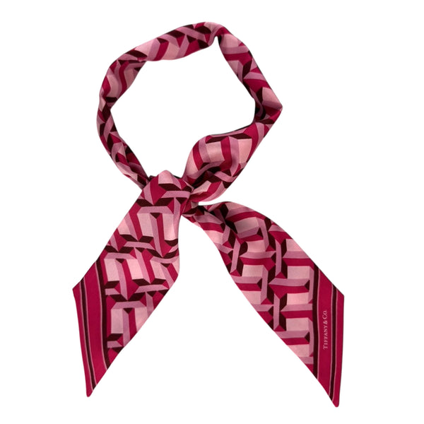 Tiffany & Co True Ribbon Scarf Tiffany T Fuchsia Pink - Small Skinny S ...