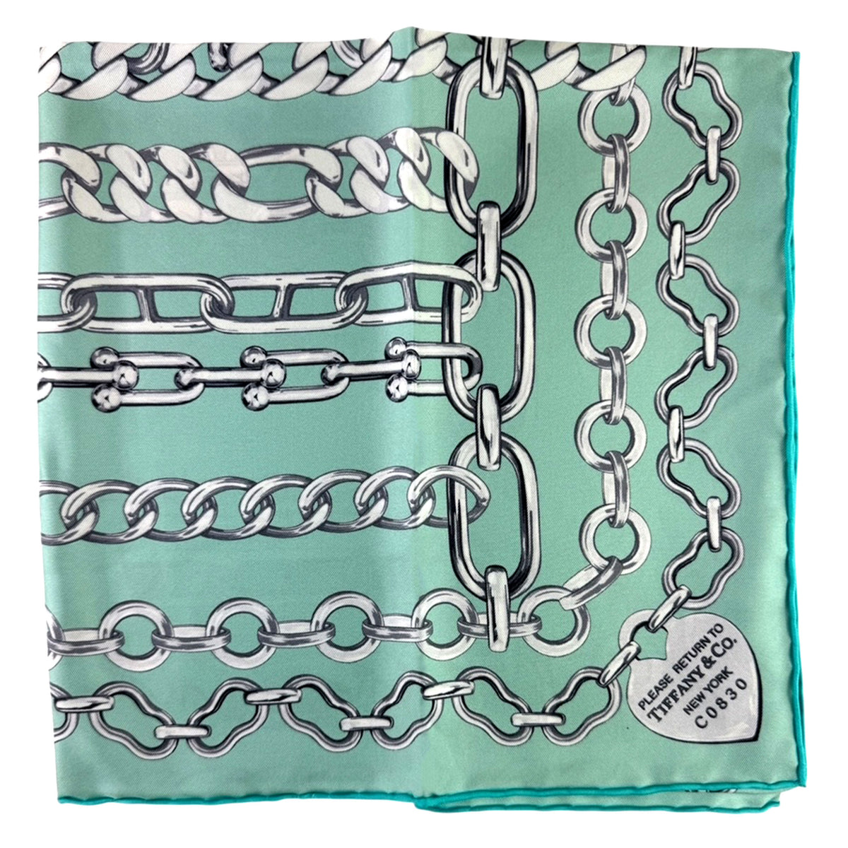Tiffany & Co Scarf Return to Tiffany Mint Green - Twill Silk Square Fo ...